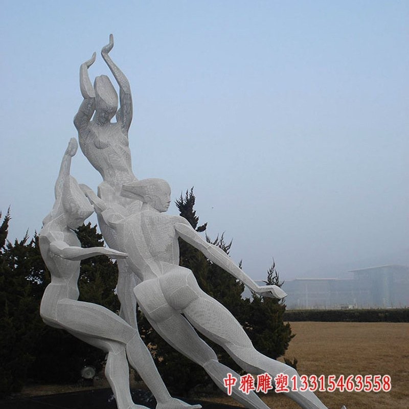 不锈钢运动景观雕塑-自贡白钢雕塑运动制作厂家