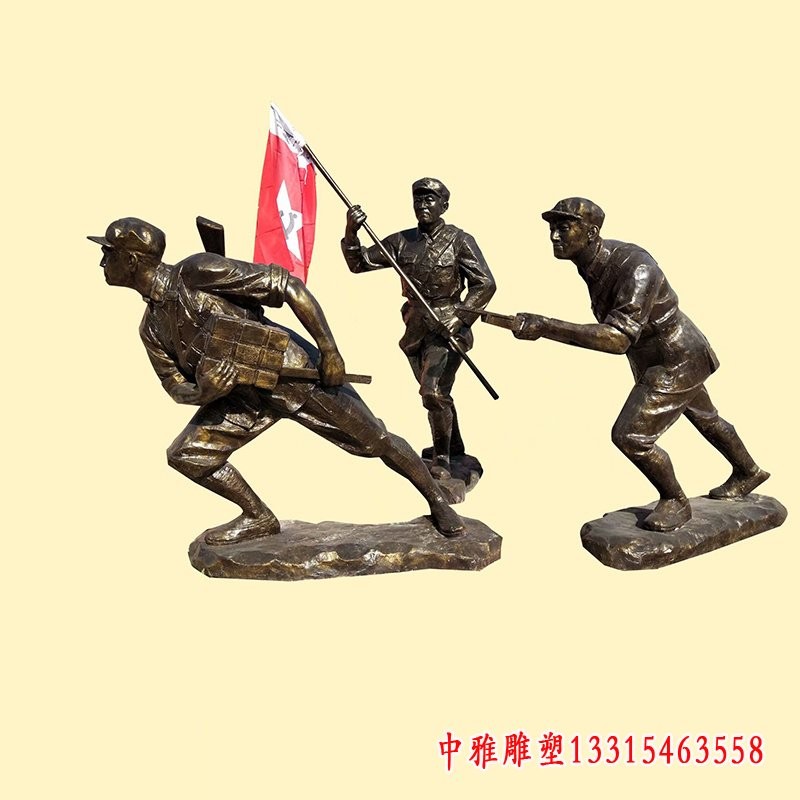红军仿铜人物-企业铜雕雕塑红军制作厂家
