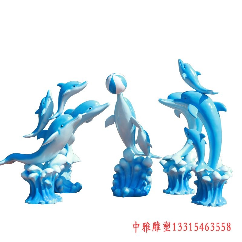 玻璃钢仿真海洋动物卡通雕塑-步行街海洋动物树脂雕塑图片