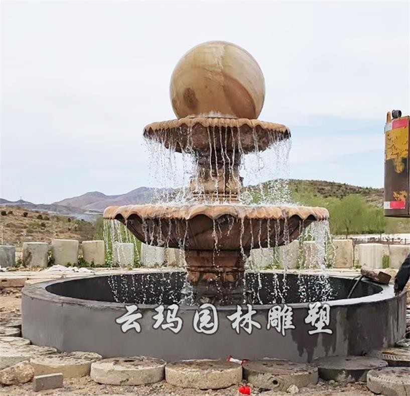 天津欧式人物雕塑喷泉水景图