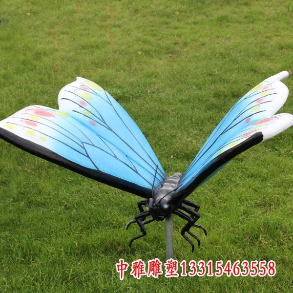 玻璃钢彩绘蝴蝶雕塑-盐城树脂雕塑彩绘蝴蝶厂家