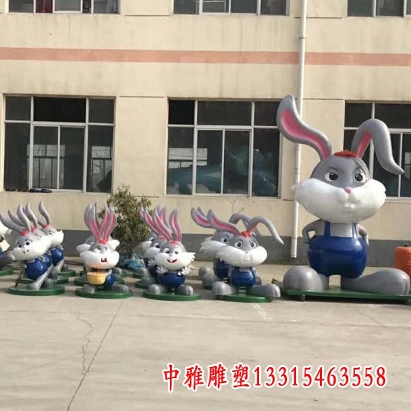 玻璃钢兔子雕塑-平凉树脂雕塑兔子订制