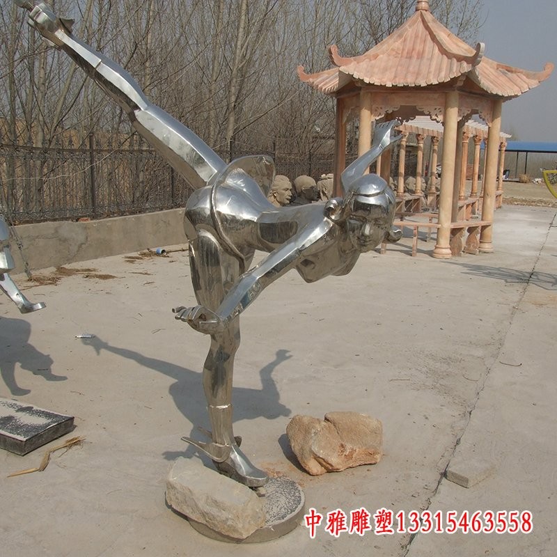 滑冰不锈钢雕塑-池州白钢滑冰雕塑制作厂