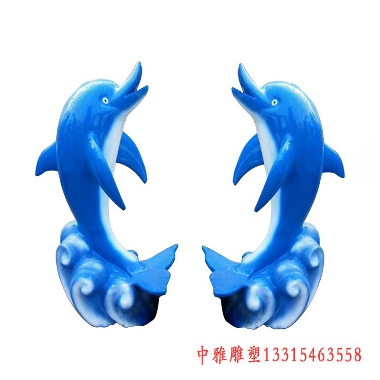 大型玻璃钢创意海豚摆件-铁岭海豚摆件玻璃钢雕塑制作厂家