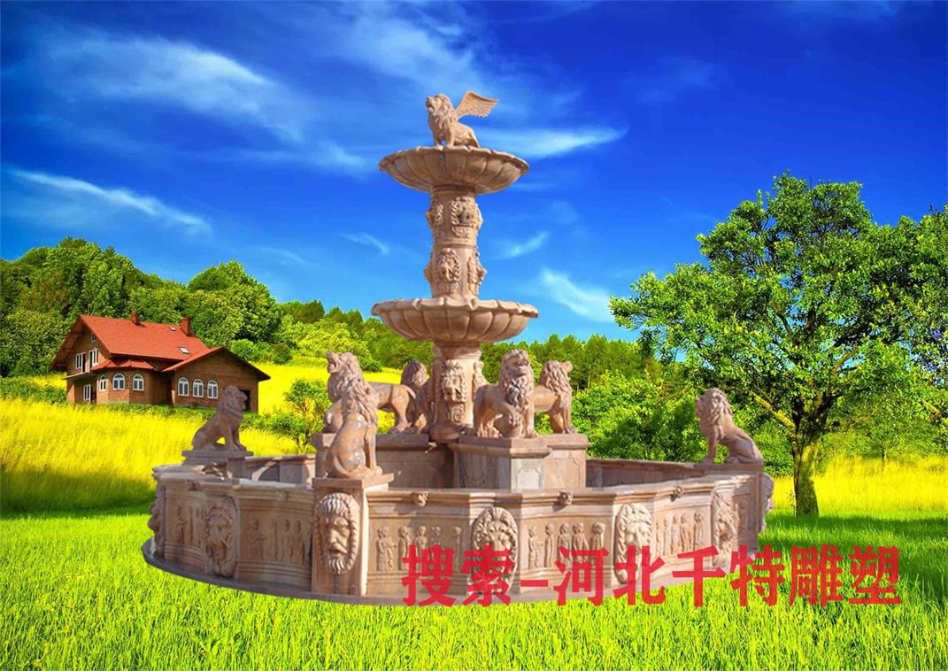 建水石雕欧式人物水景景观喷泉景观雕塑